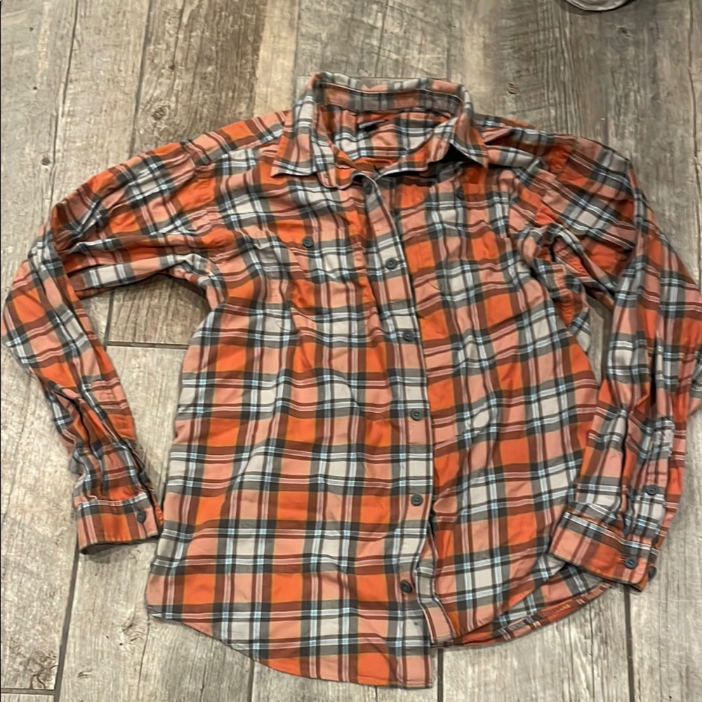 Patagonia Orange Casual Button Down Shirt